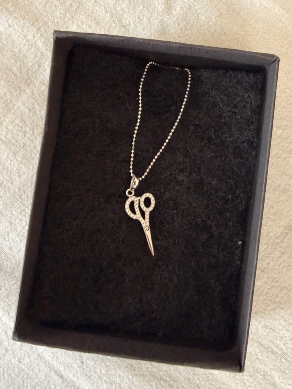 Silver Scissors Pendant Necklace - Elegant Women's Jewelry